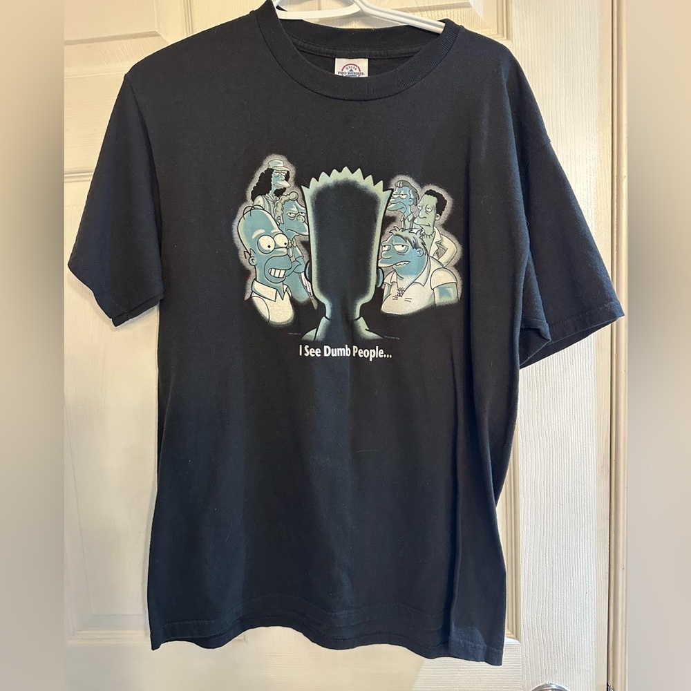 Vintage 2001 The Simpsons "I See Dumb People" black cotton t-shirt M
